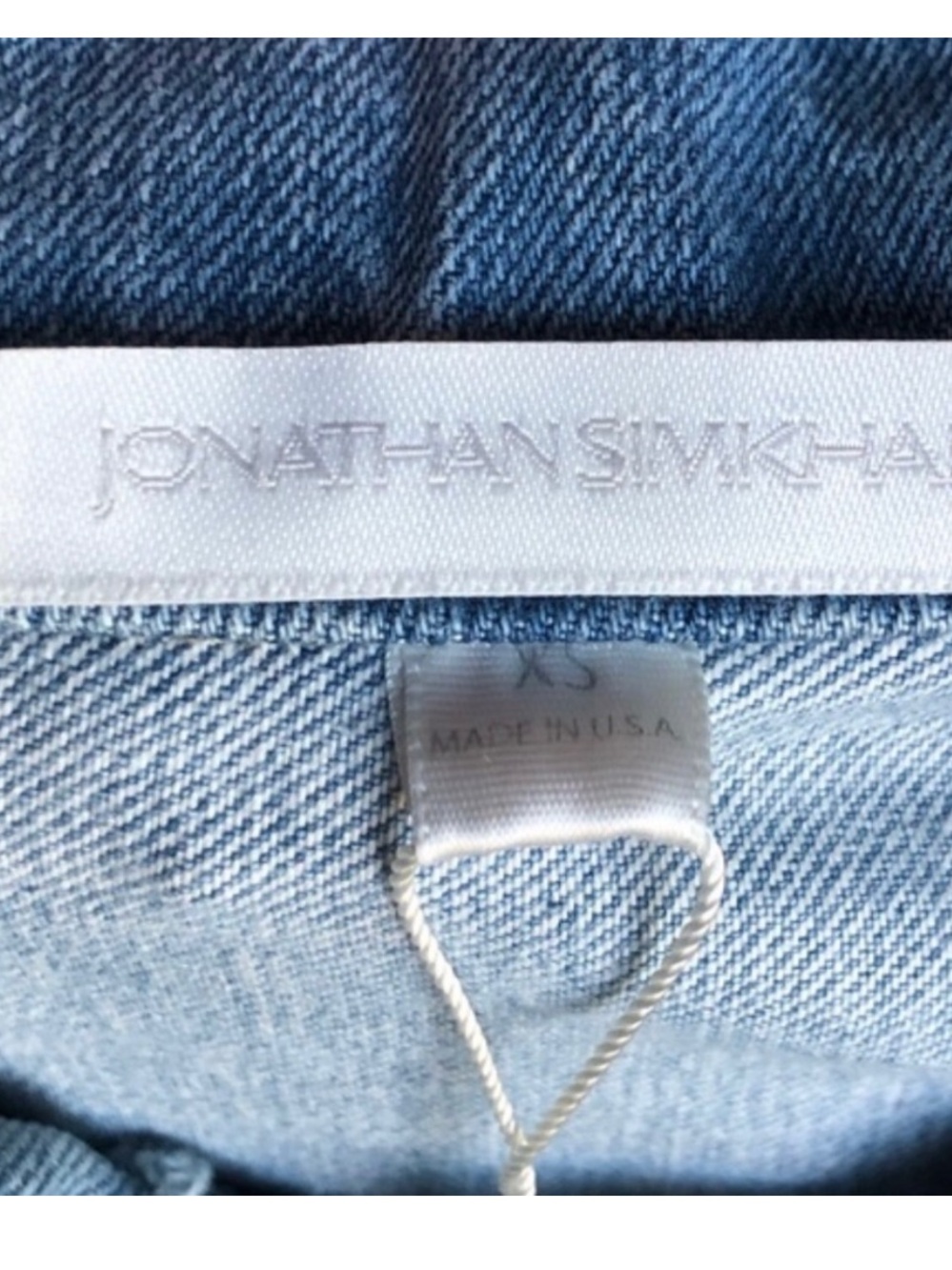 Jonathan Simkhai NWT Distressed Denim Jacket Button Sleeve XS - Picture 7 of 9
